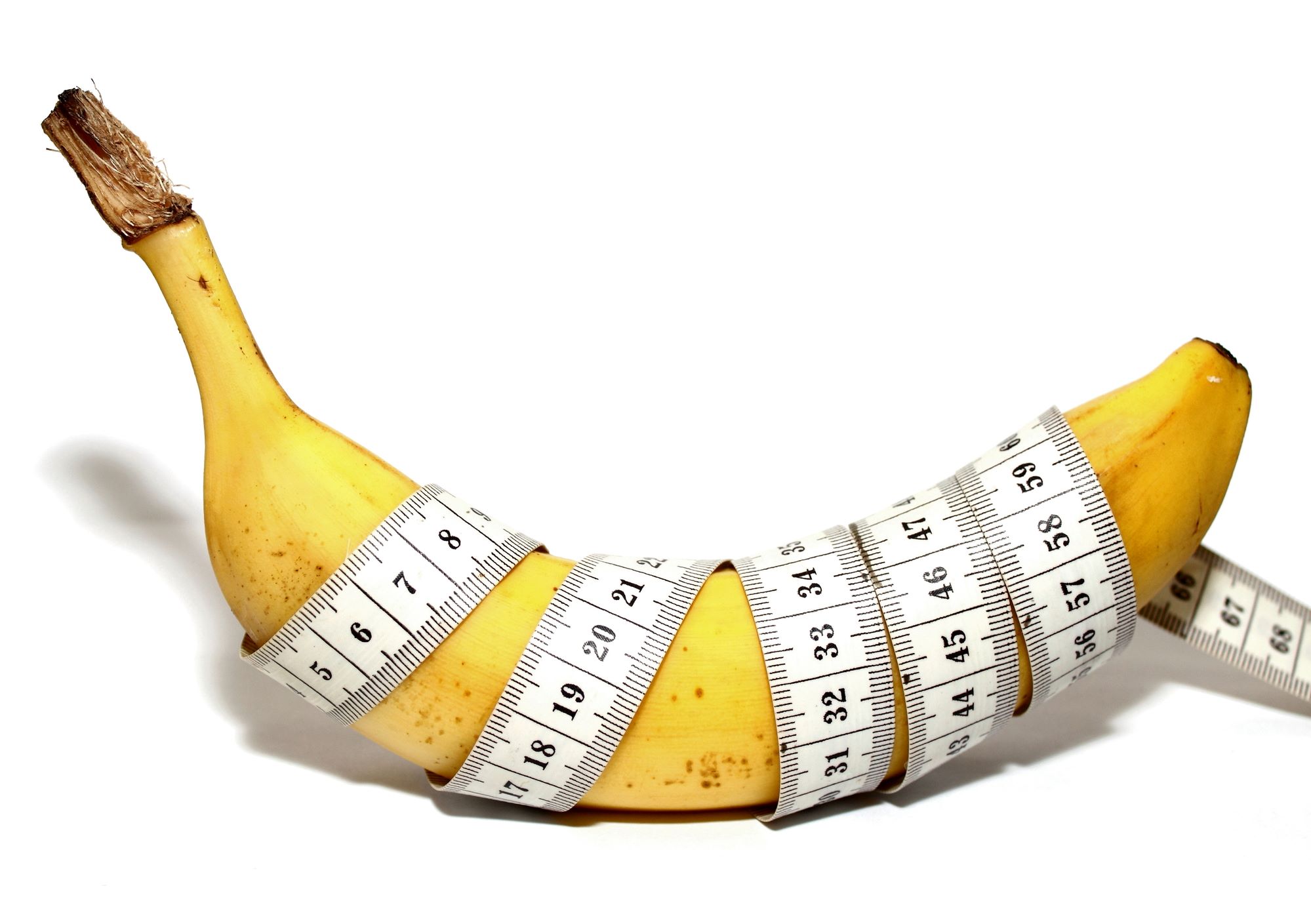 measuring tape wrapped around banana